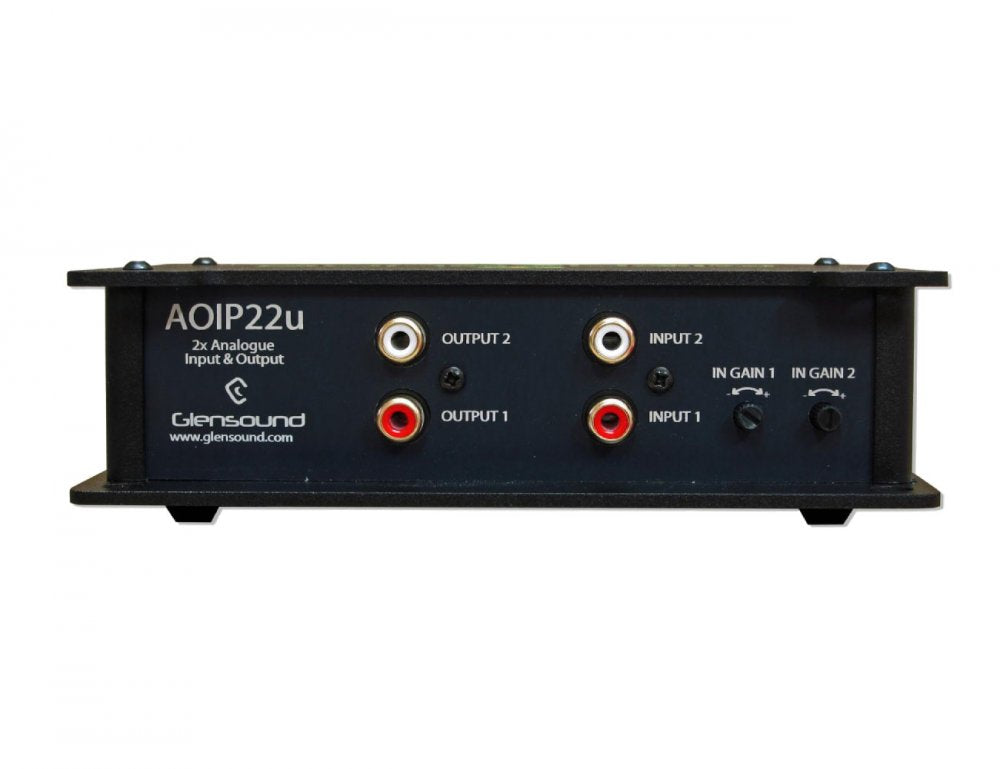 AoIP-22u - 2 x Unbalanced Analogue Inputs & Outputs Portable Unit Dante/ AES67