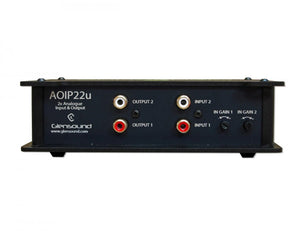 AoIP-22u - 2 x Unbalanced Analogue Inputs & Outputs Portable Unit Dante/ AES67