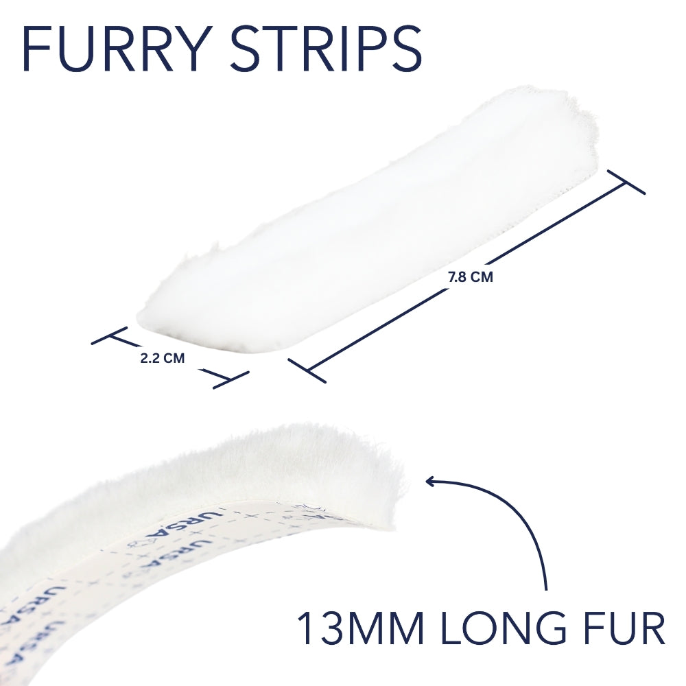 9x Furry Strips - White