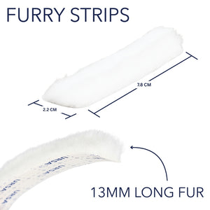 9x Furry Strips - White