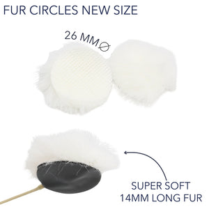 9x Fur Circles + 30x Stickies Single Colour - White