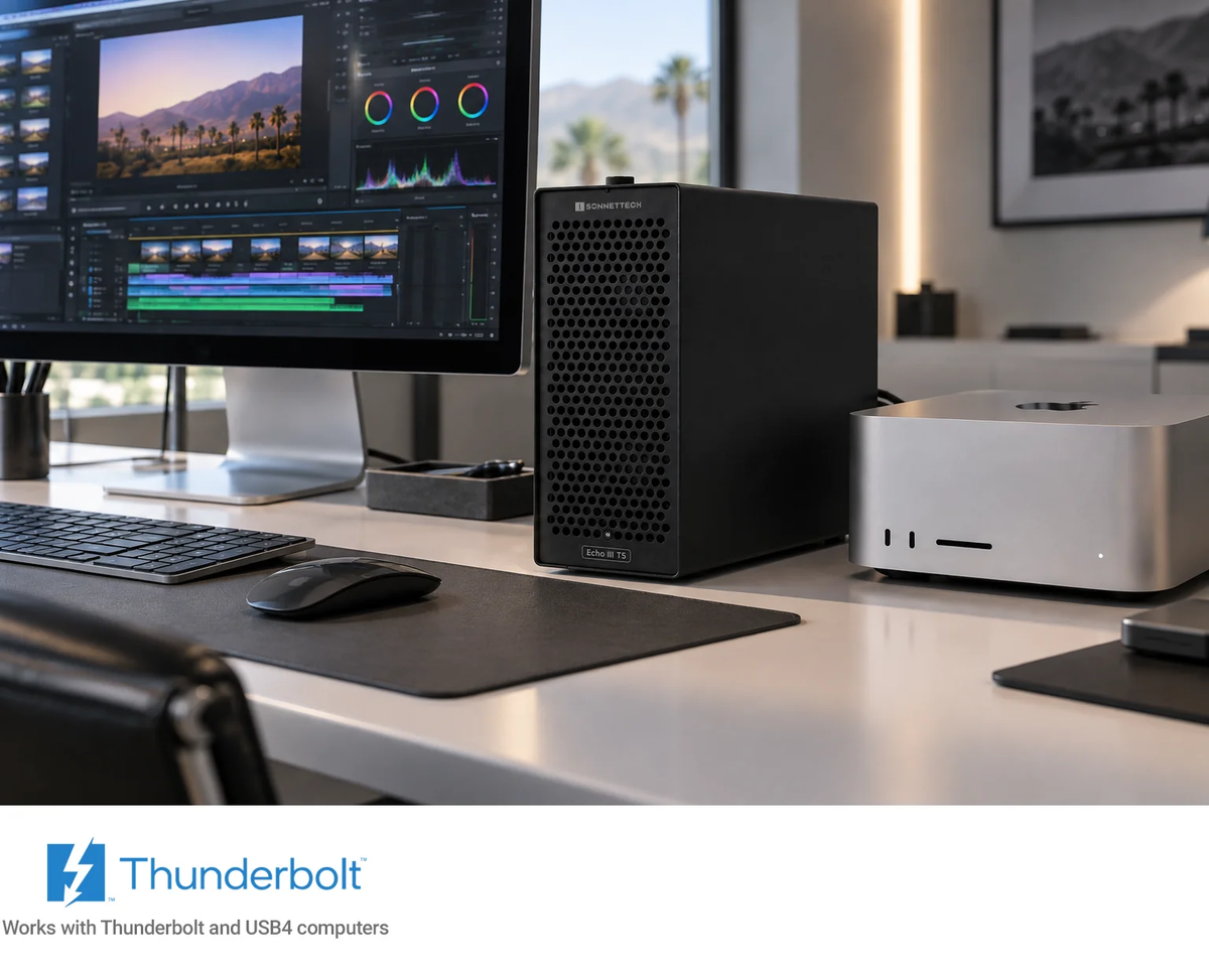 Echo III Desktop Three-Slot Full-Length Thunderbolt 5 PCIe Card Expansion System
