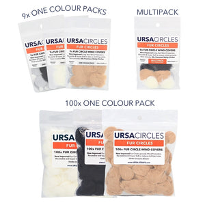 9x Fur Circles + 30x Stickies Multipack (3x: White, Black & Beige)