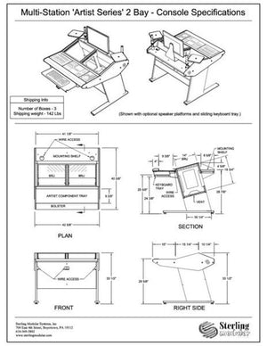 Console multiposte pour composants Avid Artist Series - 2 baies