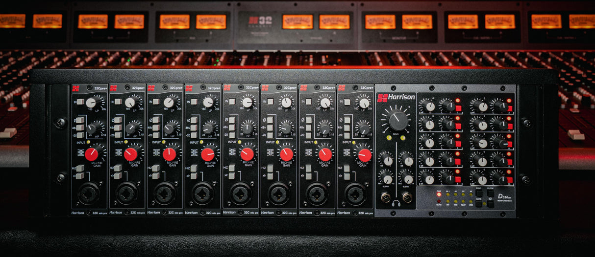 D510r 500 Series Chassis with D510MX Mixer and 8x 500 Series 32C Preamps