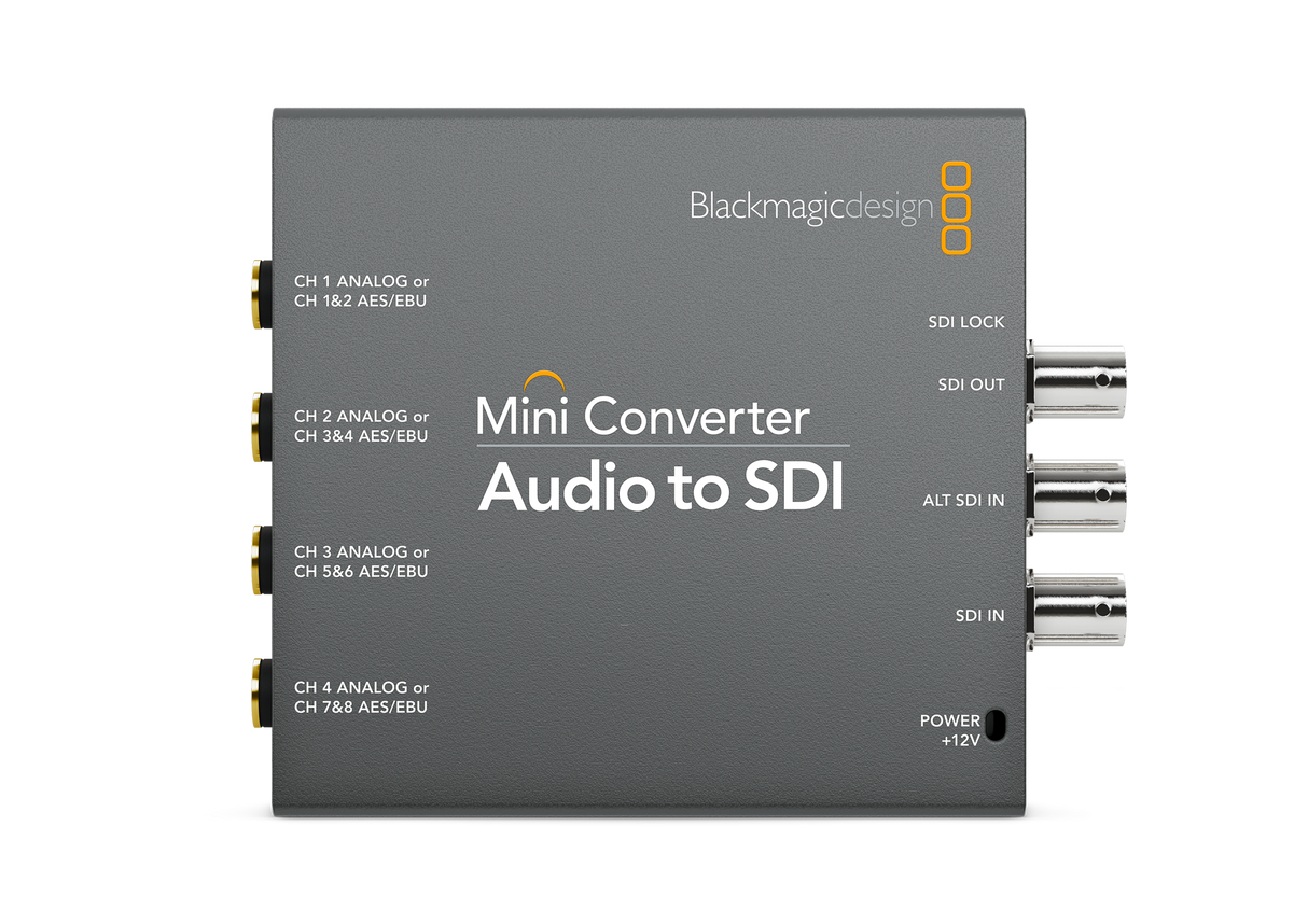 Mini converter, audio to SDI, with 12V power supply
